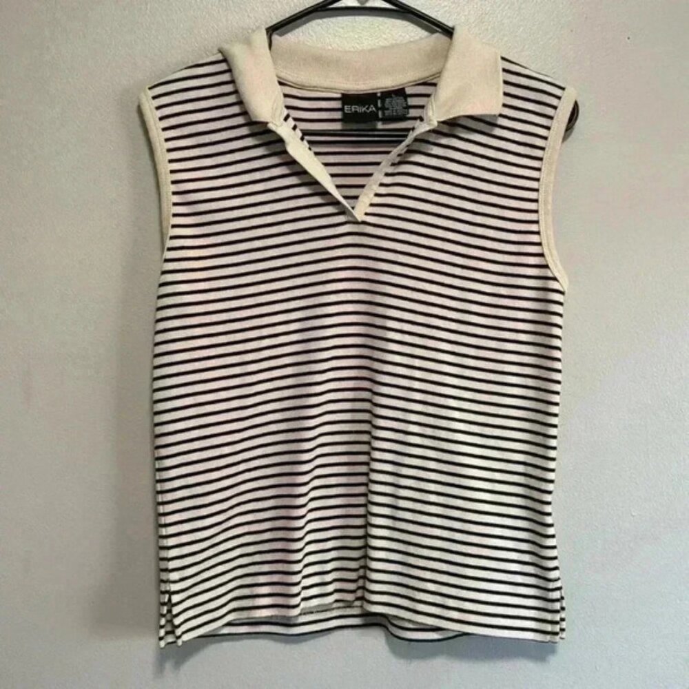 Vintage Erika tank top with collar Size large